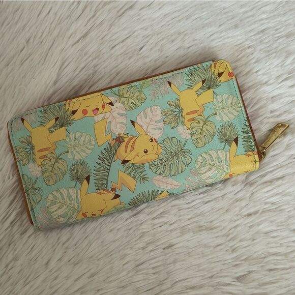 Loungefly Pokemon Pikachu Leaves Mint Mini Backpack and Wallet - Picture 13 of 16